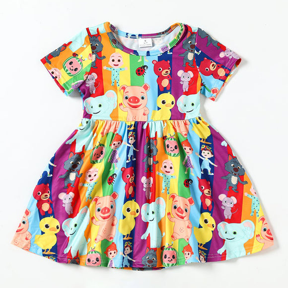 Promotional Chick Pig Girls Short Sleeve Dress