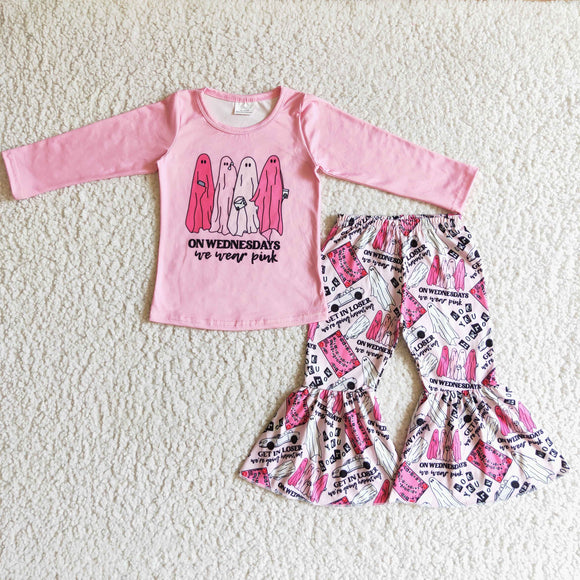Wear Pink Letters Ghost Girls Halloween Outfits