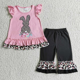 Promotional Bunny Pink Floral Girls Easter Outfits