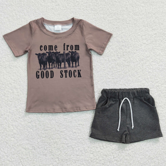 Come from good stock Cows Boys Shorts Sets