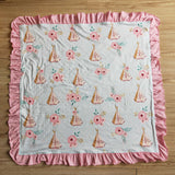 Floral Pink Ruffles Blankets