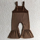 Velvet Brown Girls Jumpsuit