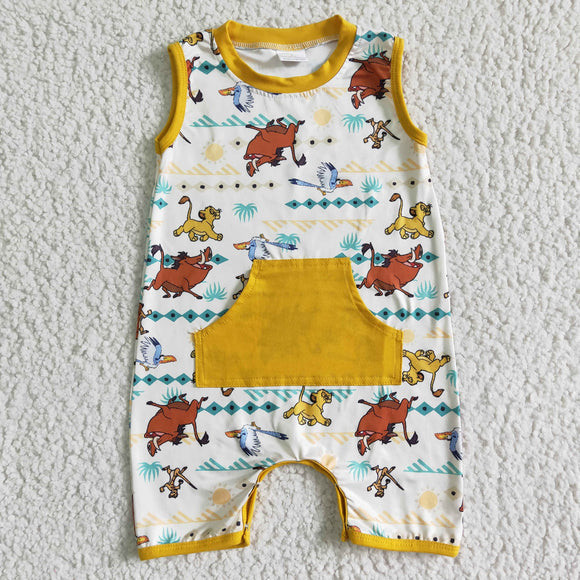 Promotional Boys Cartoon Lion Summer Romper