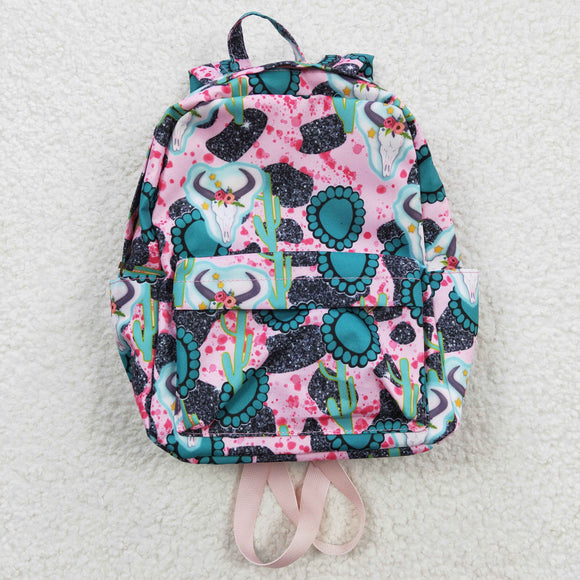 Gem Cactus Highland Cow Pink Backpack