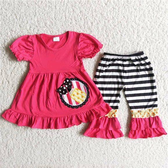 Pencils Stripes Hot Pink Girls Back to School Outfits