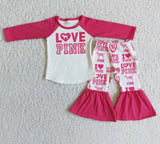 Promotional Love Letters Pink Girls Valentine Outfits