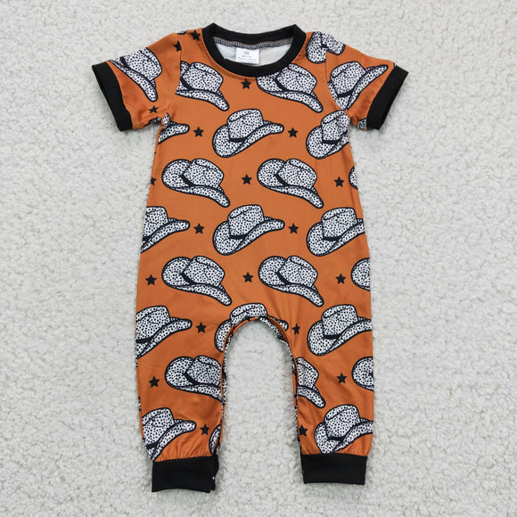 Hat Stars Orange Boys Summer Romper