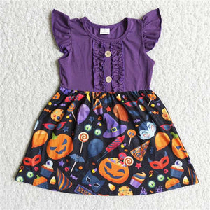 Promotional Pumpkin Purple Girls Halloween Dress