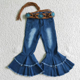 Blue Gems Brown Kids Belt