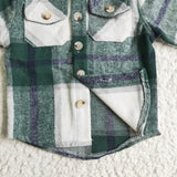 Green Plaid White Hoodie Boys Hoodie Top