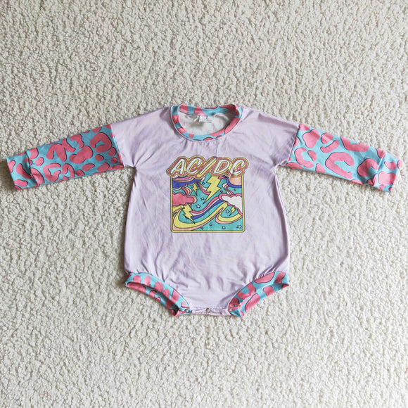 Letters Light Purple Pink Girls Fall Romper