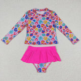 Leopard Print Hot Pink Girls Swimsuits