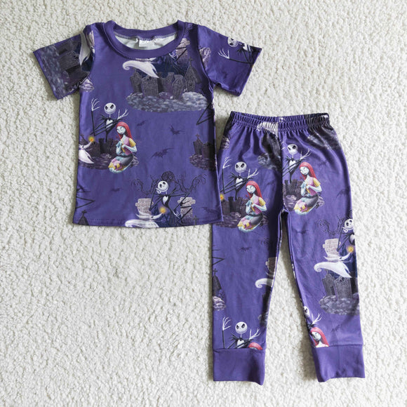 Cartoon Navy Boys Halloween Pajamas