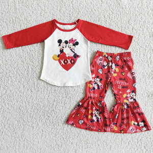 Promotional XOXO Cartoon Red Girls Valentine Outfits