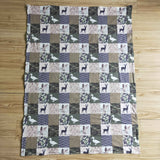 Jungle Hunting Deer Plaid Camo Green Blankets