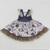 You are magic Stars Gauze Girls Flutter Sleeve Dress