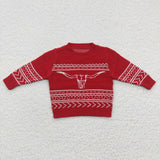 Highland Cow Red Kids Sweaters