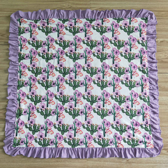Cactus Purple Ruffles Blankets