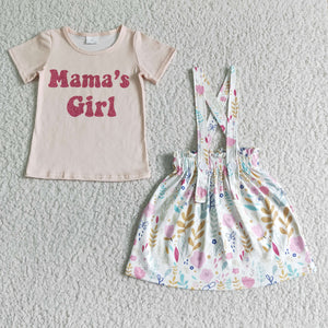 Mamas Girl Floral Girls Skirt Sets
