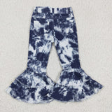 Tie Dye Navy Flared Girls Jeans Pants