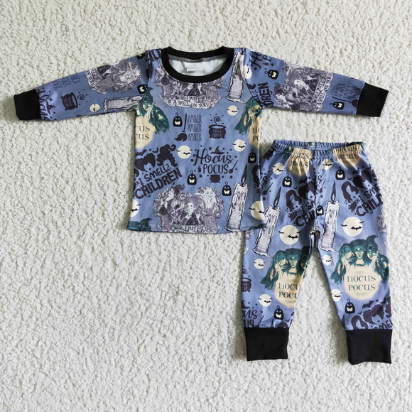 Promotional Cartoon Blue Boys Halloween Pajamas