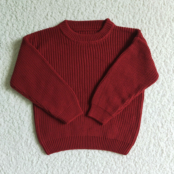 Dark Red Kids Sweaters
