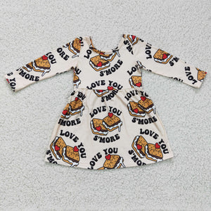Promotional Love you s'more Letters Orange Girls Valentine Dress