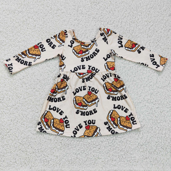 Promotional Love you s'more Letters Orange Girls Valentine Dress
