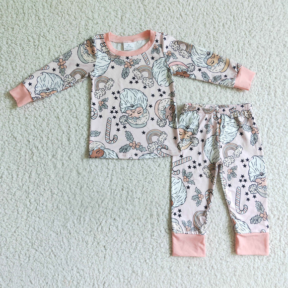 Promotional Santa Pink Girls Christmas Pajamas