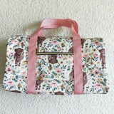 Highland Cow Floral Gym Bag