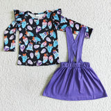 Boo Ghost Purple Skirt Girls Halloween Outfits