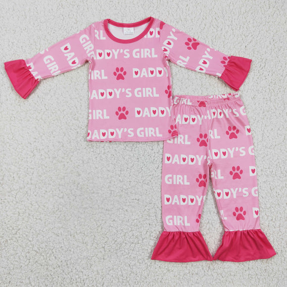 Promotional Daddy’s Girl Letters Pink Girls Valentine Pajamas