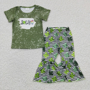 Lucky Green Clover Girls St. Patrick's Day Outfits