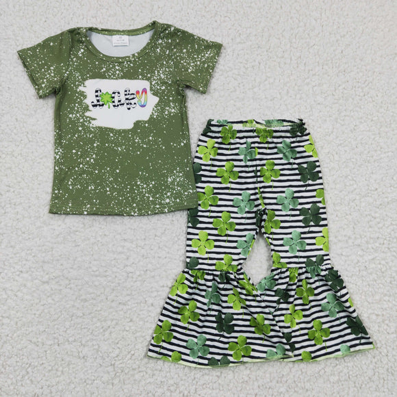 Lucky Green Clover Girls St. Patrick's Day Outfits