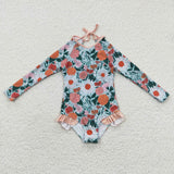 Floral Mint Girls Swimsuits