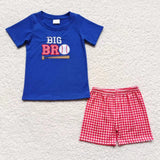 Big Bro Baseball Blue Boys Shorts Sets