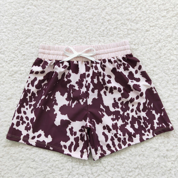 Cowhide Beige Boys Swimming Trunks