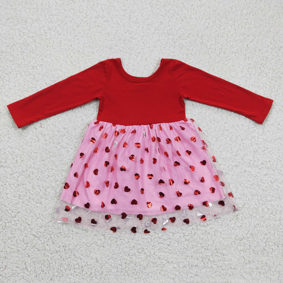 Love Pink Gauze Red Girls Valentine Dress