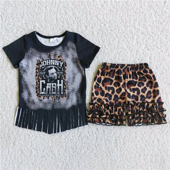 Promotional Cash Tassels Black Girls Shorts Sets