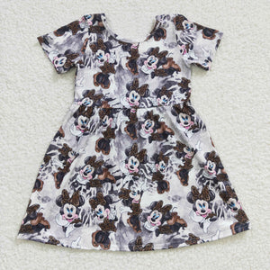 Promotional Cartoon Girls Short Sleeve Dress