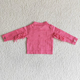 Hot Pink Tassels Girls Denim Jacket