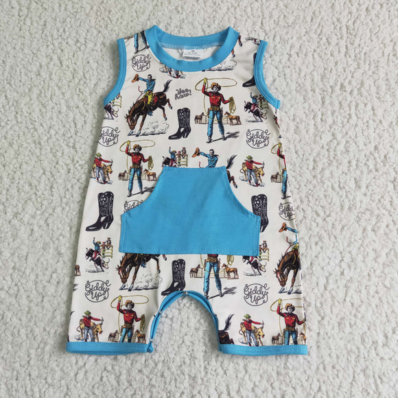 Promotional Rodeo Blue Baby Boys Summer Romper