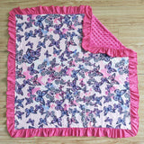 Butterfly Hot Pink Ruffles Blankets