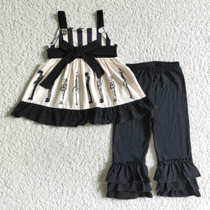 Black Stripes Belt Girls Halloween Outfits