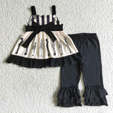 Black Stripes Belt Girls Halloween Outfits