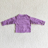 Purple Tassels Girls Denim Jacket