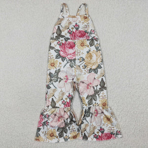 Floral White Girls Jumpsuit