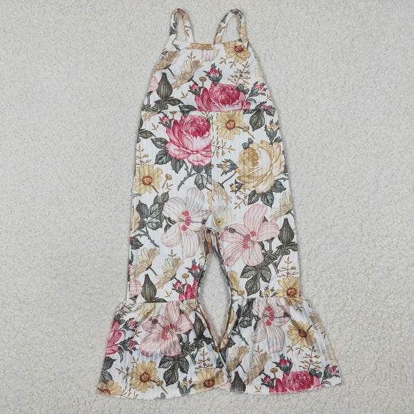 Floral White Girls Jumpsuit