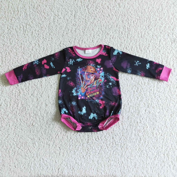 Black Hot Pink Halloween Romper