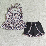 Promotional Leopard Print Girls Shorts Sets